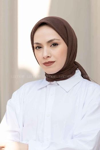 Brown Cotton Fabric Straight Scarf