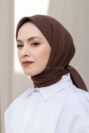 Brown Cotton Fabric Straight Scarf