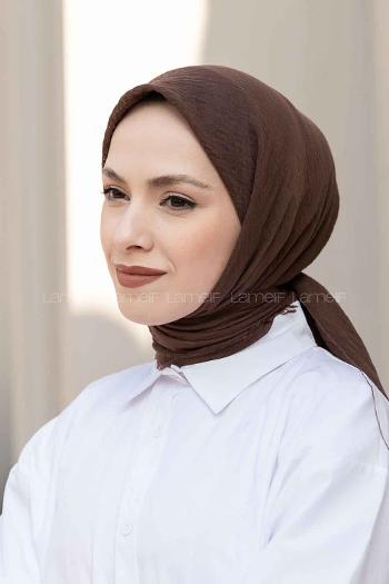 Brown Cotton Fabric Straight Scarf