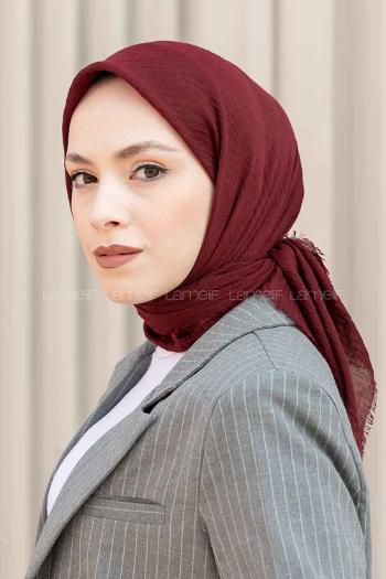 Lamelif Bürümcük Eşarp Koyu Bordo