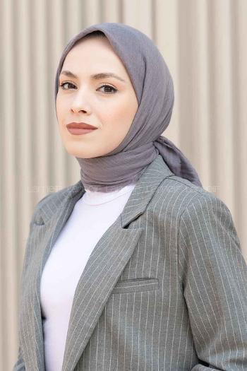 Gray Black Cotton Fabric Straight Scarf