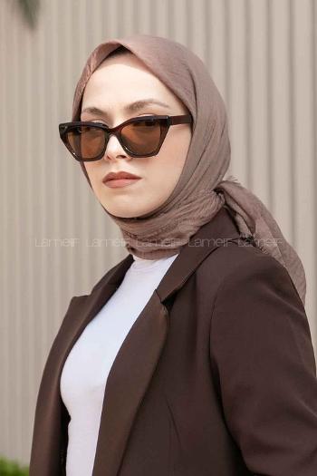 Soft Brown Cotton Fabric Straight Scarf