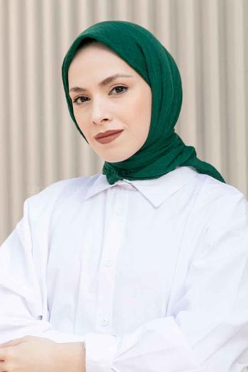 Emerald Green Cotton Fabric Straight Scarf