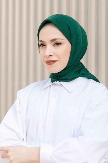 Emerald Green Cotton Fabric Straight Scarf