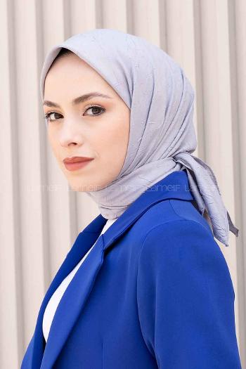 Lamelif Bambu Eşarp Gümüş Gri