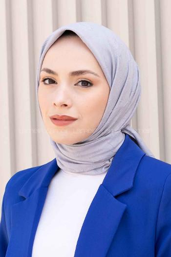 Lamelif Bambu Eşarp Gümüş Gri