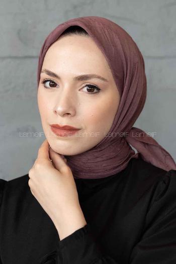 Lamelif Bambu Eşarp Koyu Gül Kurusu