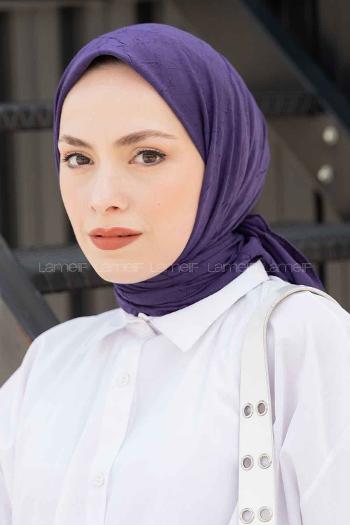 Eggplant Purple Cotton Fabric Straight Scarf