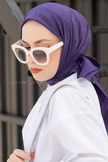 Eggplant Purple Cotton Fabric Straight Scarf