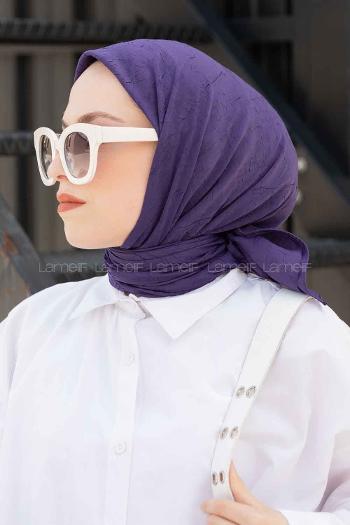 Eggplant Purple Cotton Fabric Straight Scarf