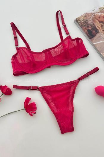 Fuchsia Cotton Fabric Underwire Unsupport 