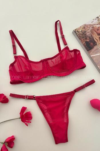 Fuchsia Cotton Fabric Underwire Unsupport 