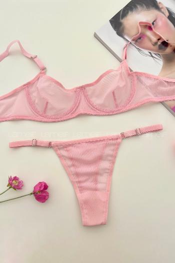 Pink Cotton Fabric Underwire Unsupport 