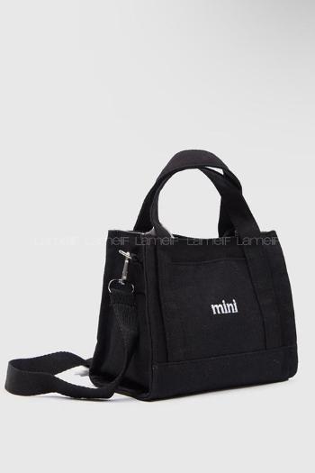Lamelif Kanvas Mini Kadın Çanta Siyah