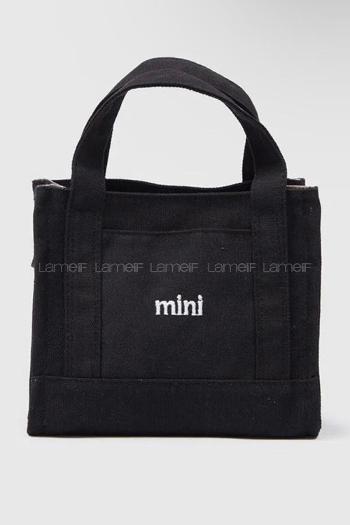 Lamelif Kanvas Mini Kadın Çanta Siyah