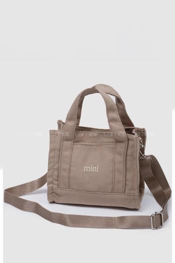 Lamelif Kanvas Mini Kadın Çanta Vizonrengi