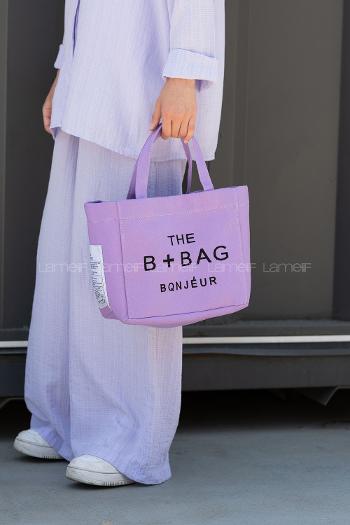 Lamelif B+bag Kanvas Kadın Çapraz Çanta Lila