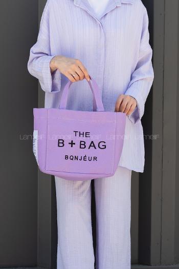 Lamelif B+bag Kanvas Kadın Çapraz Çanta Lila