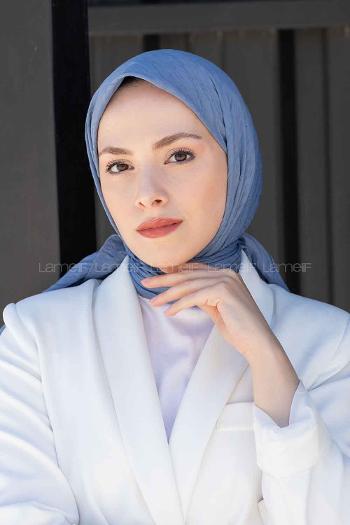 Sky Blue Cotton Fabric Straight Scarf