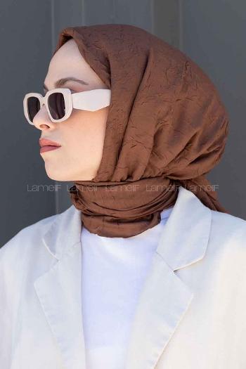 Dark Brown Cotton Fabric Straight Shawl