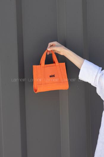 Lamelif Kanvas Mini Kadın Çanta Turuncu