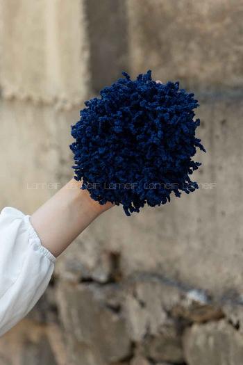 Light Navy Combed Fabric Straight 
