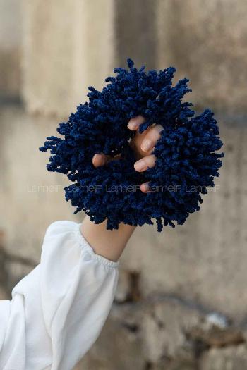 Light Navy Combed Fabric Straight 