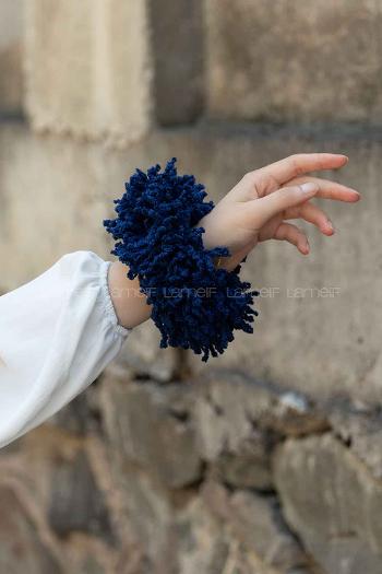 Light Navy Combed Fabric Straight 