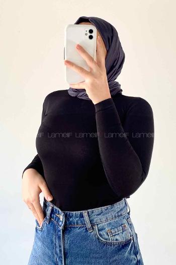 Black-1 Medium Crew Neck Long Arm Combed Fabric Body