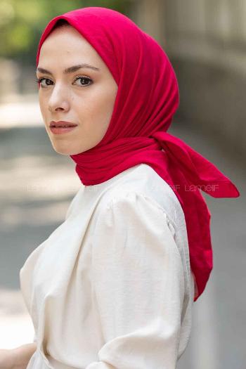 Fuchsia Cotton Fabric Straight Scarf