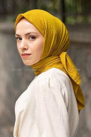 Oil Green Cotton Fabric Straight Scarf