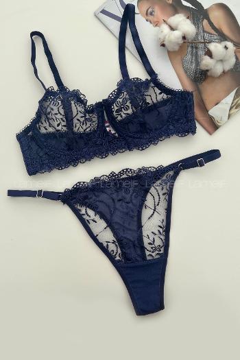 Lamelif Brode Tül Dantelli Nakışlı Takım