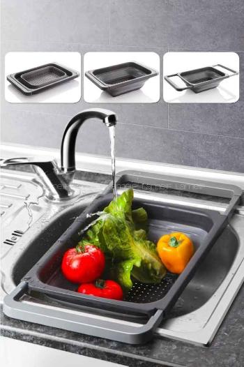 Lamelif Silikon Büyük Boy Akordiyon Katlanabilir Lavabo Süzgeci