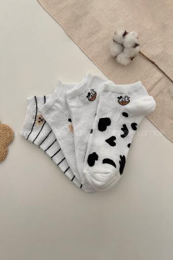 Lamelif  4li Sevimli Patik Çorap