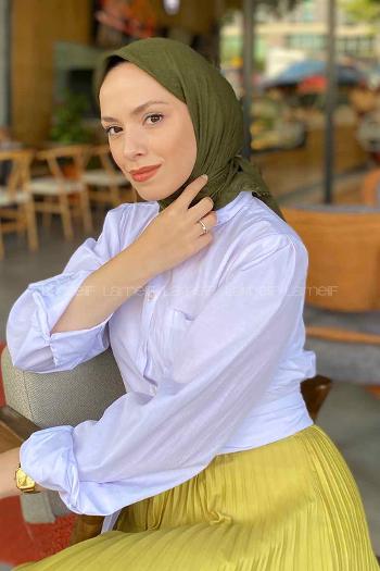 Army Green Cotton Fabric Straight Scarf