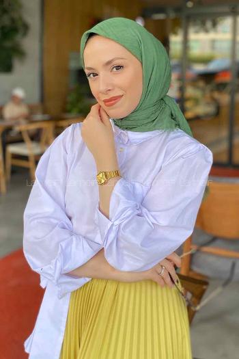 Nefti Green Cotton Fabric Straight Scarf