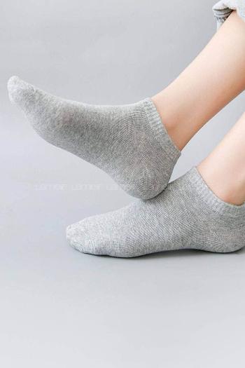 Lamelif Gri Patik Çorap