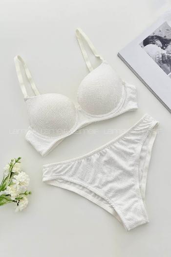 Ecru Cotton Fabric Underwire Support Bralet