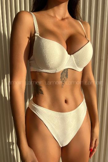Ecru Cotton Fabric Underwire Support Bralet