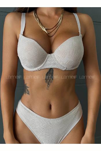 Ecru Cotton Fabric Underwire Support Bralet