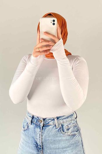 White-1 Turtle Neck Long Arm Combed Fabric Body