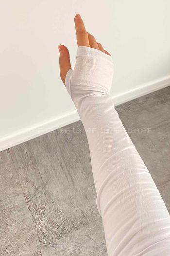 White-1 Turtle Neck Long Arm Combed Fabric Body