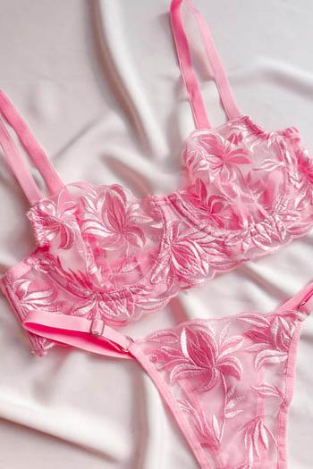 Candy Pink Cotton Fabric Underwire Unsupport 