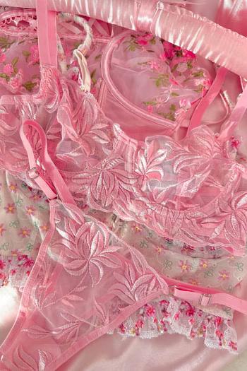 Candy Pink Cotton Fabric Underwire Unsupport 