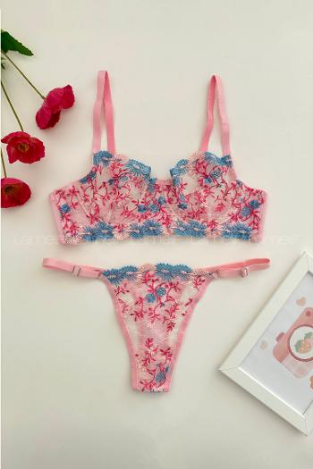 Light Pink Cotton Fabric Underwire Unsupport 