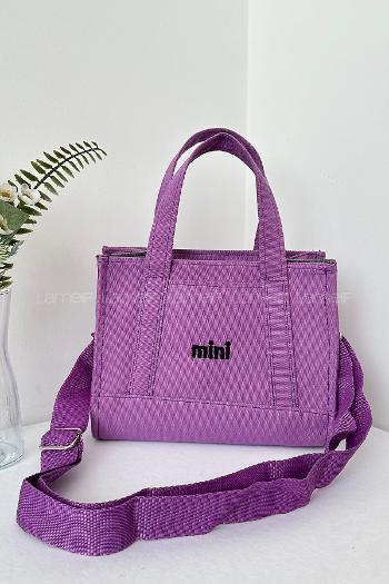 Lamelif Kanvas Mini Kadın Çanta Mor