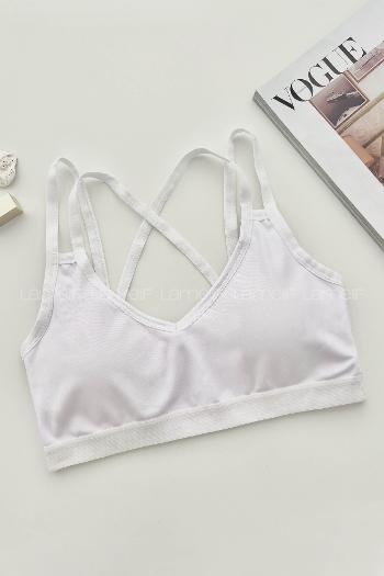 Lamelif Arkadan Çapraz Askılı Pedli Sporcu Sütyen