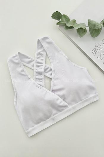 Lamelif Sırt Çapraz Askılı Pedli Sporcu Sütyen