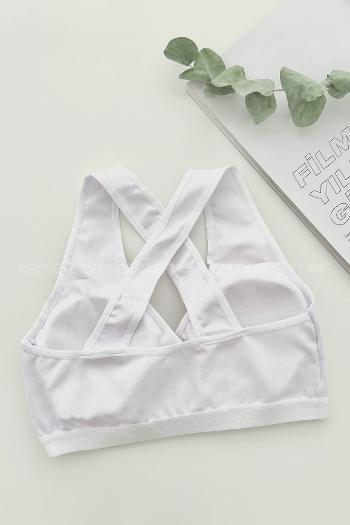 Lamelif Sırt Çapraz Askılı Pedli Sporcu Sütyen