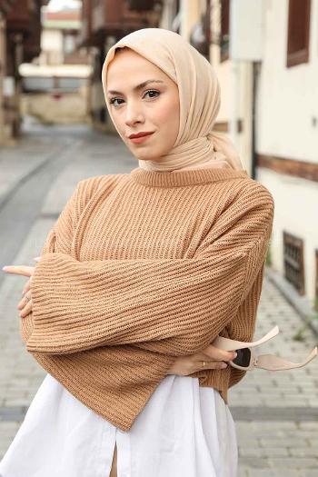 Beige Cotton Fabric Straight Scarf